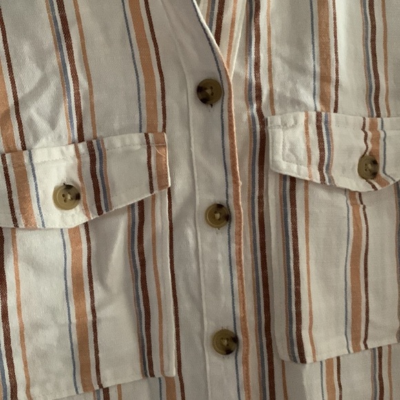 Women’s Aeropostale Striped Button Down Top, Small - Picture 2 of 6